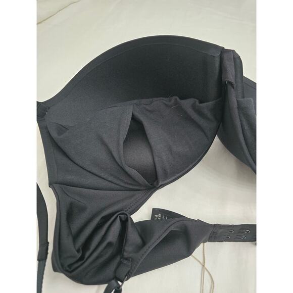 NWT SKIMS T-Shirt Push-Up Bra Size 40D Black Removable Pads Buttery Soft Support - Picture 7 of 9
